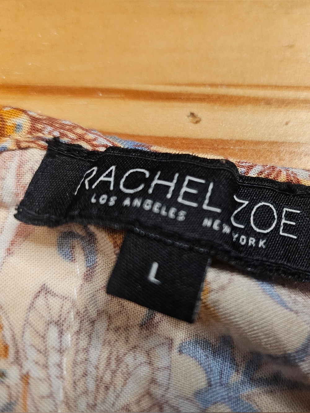 Rachel Zoe Smocked Floral Camisole in Cream, Blue & Brown - Picture 5 of 9